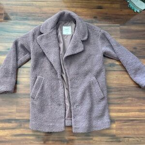 Abercrombie & Fitch Plush Teddy Jacket - Soft Mauve